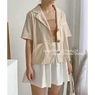 Sơ mi thô đũi cổ vest
