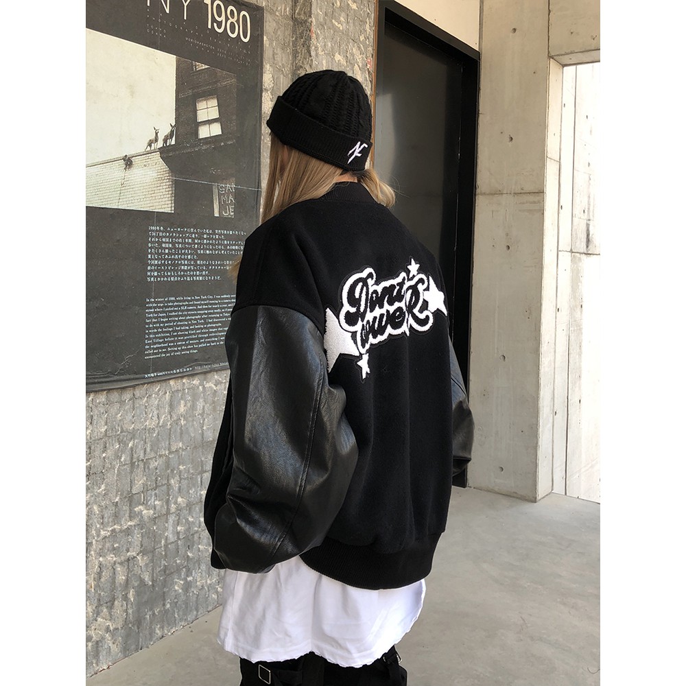 Áo Bomber, Varsity bóng chày HOT 2021 chất da mịn bóng 3 màu xanh,đỏ,đen