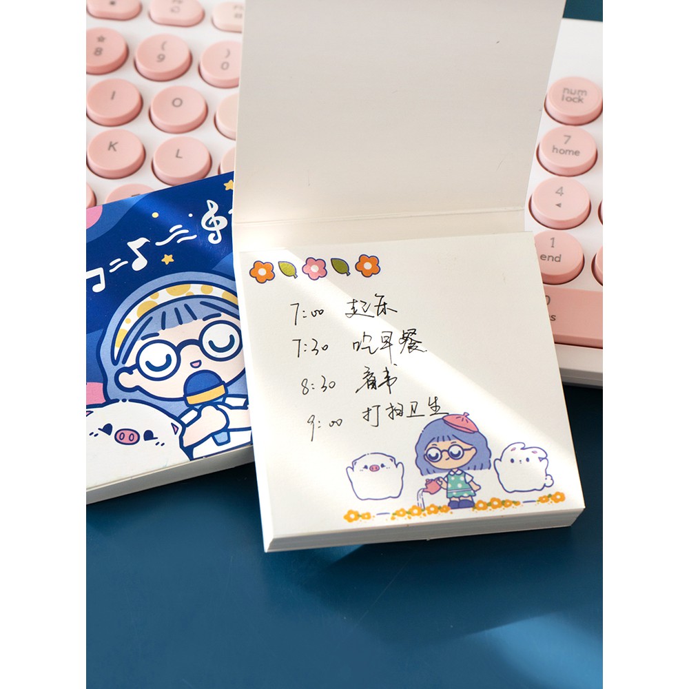 Giấy Note Cute  Set 4 Mẫu 100 Tờ Giấy Ghi Chú ANIMATION GIRL Giấy Note Dán Trang Trí Sổ Planner Bullet Journal