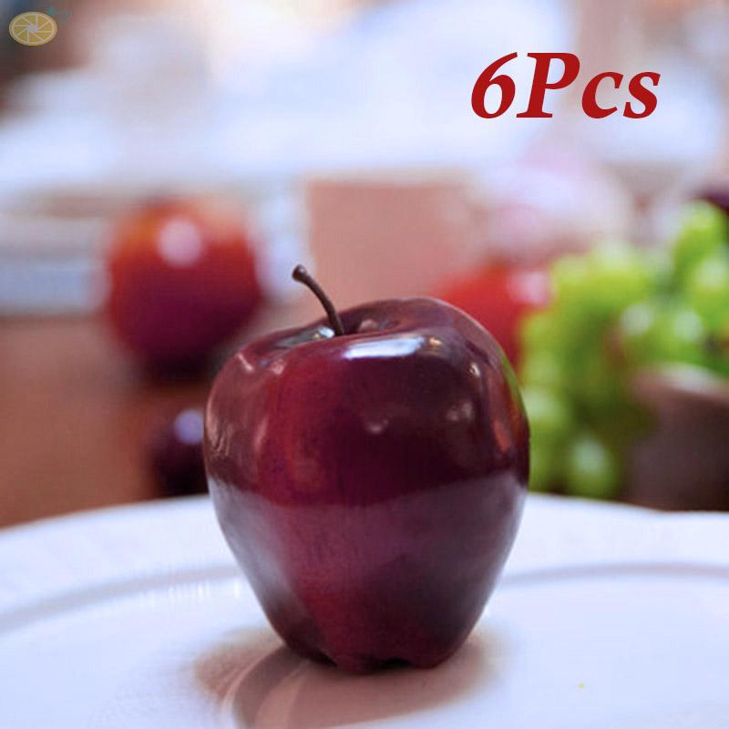 Set 6 trái táo nhân tạo thiết kế sinh động làm từ nhựa độc đáo hỗ trợ chụp ảnh