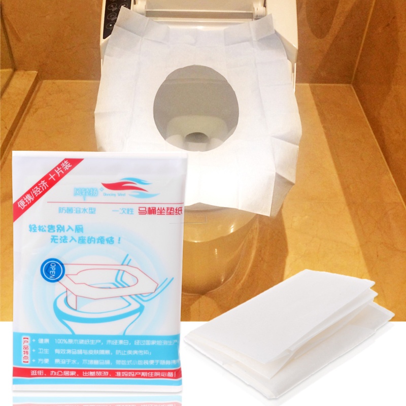 Bộ 10 Vỏ Bọc Bệ Ngồi toilet Dùng Một Lần Chống Thấm Nước