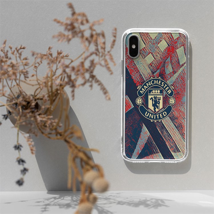 Ốp lưng iphone silicon chống bẩn đội bóng Manchester United in flag cho Ip 5 đến 11 12 Pro Max BLUMAN0062