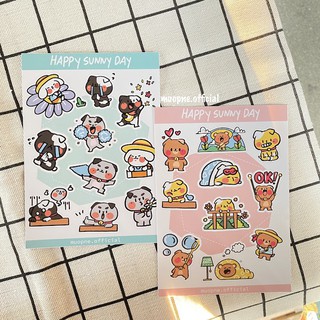 Sticker gấu chó đáng yêu Happy Sunny Day chống thấm nước