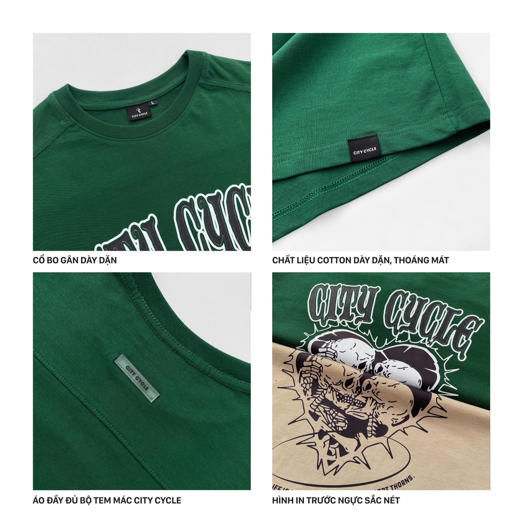 Áo thun local brand Part Thorns City Cycle phông cao cấp oversize nam nữ form rộng in hình