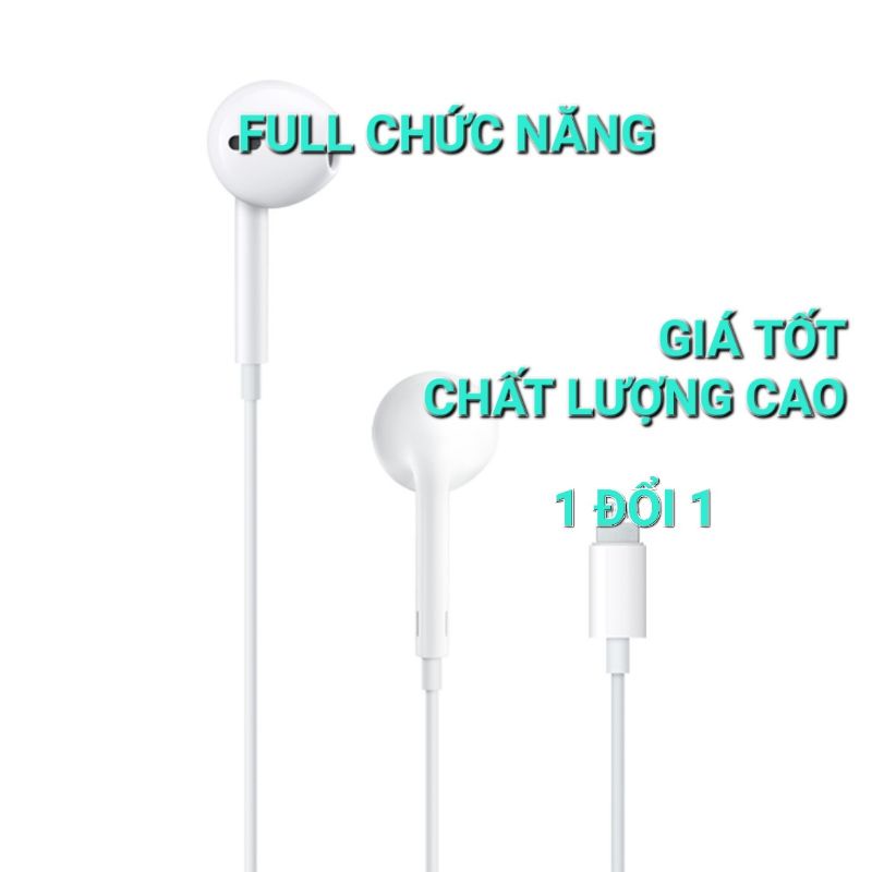 Tai nghe có dây 7, 8, X, 11, 12, 13 chân dẹt có Mic cho điện thoại Táo, Màu Trắng, Hàng Zin