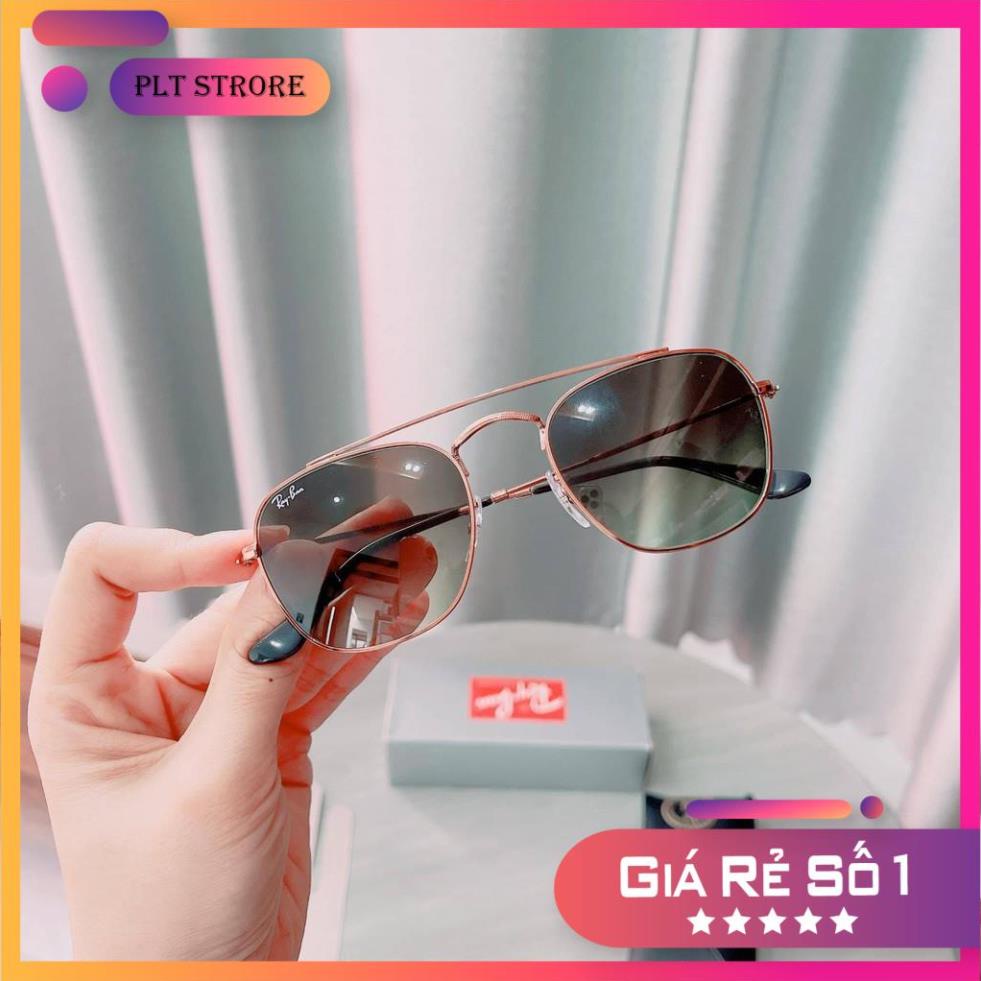 Kính mát Rayban RB3557 9002A6 (51-20-140mm) gọng đồng, mắt xanh nâu Full Box ⚜️Hàng Authentic⚜️