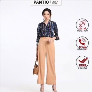 Áo sơ mi chất liệu lụa họa tiết đặc biệt dáng suông FAS52510- PANTIO