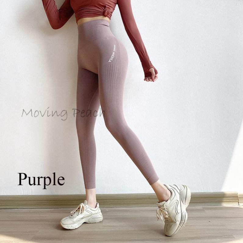 Quần legging MOVING PEACH ALT eo cao bó sát thời trang tập thể thao cho nữ 2021