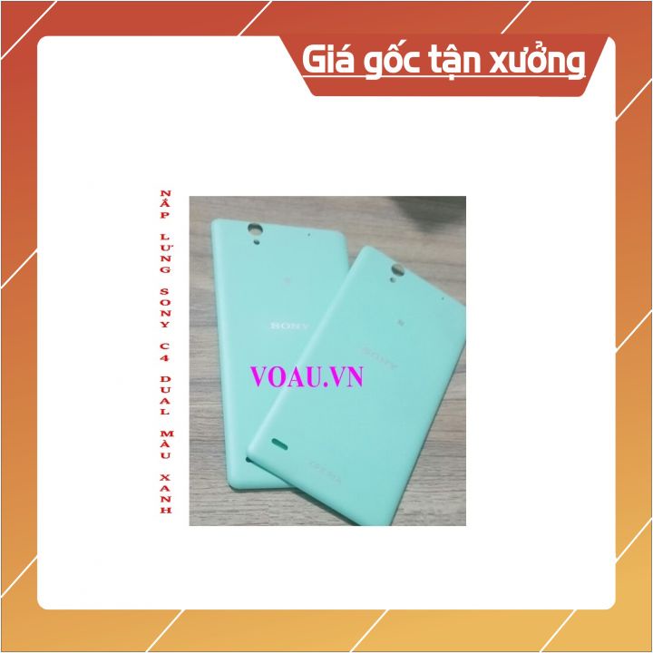NẮP LƯNG SONY C4 DUAL MÀU XANH