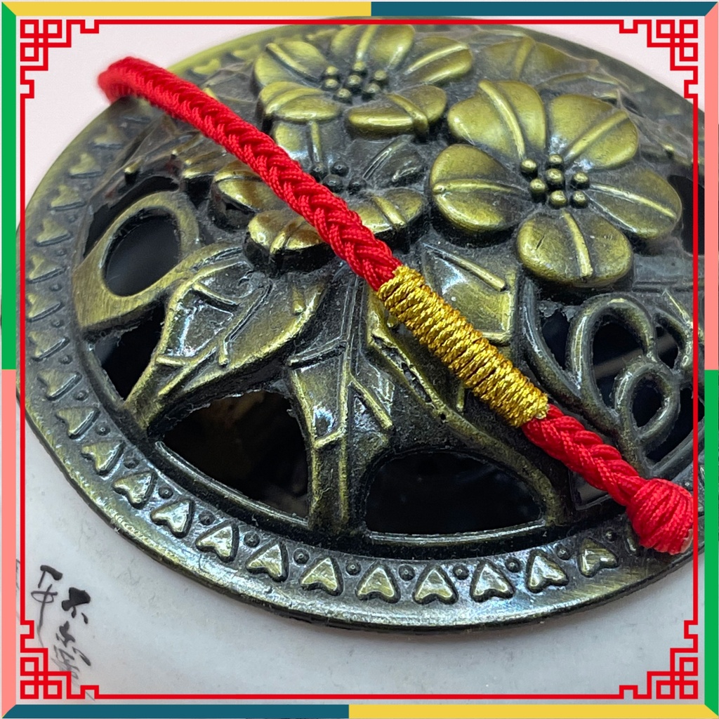 Vòng tay chỉ đỏ may mắn phối vàng kích thước 15cm/16cm/17cm/18cm