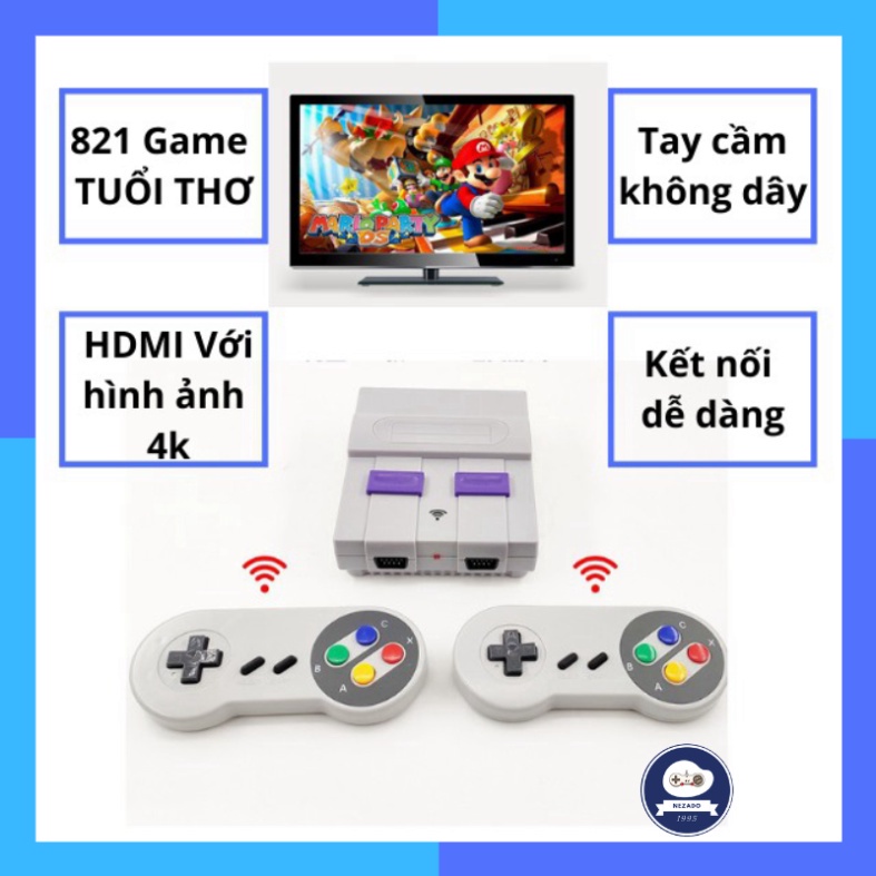 Máy Chơi Game 4k Tv 8-bit 821 Game tay cầm không dây kết nối HDMI MG03