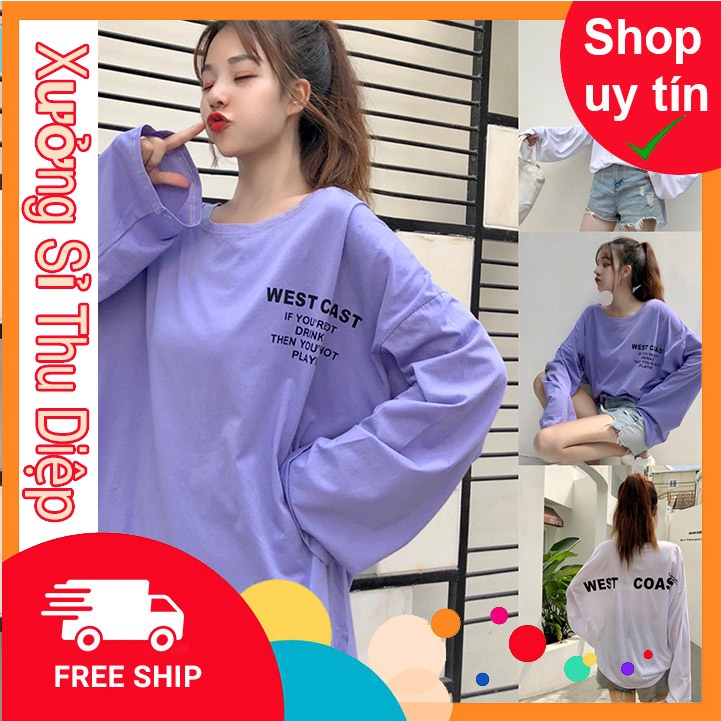 Áo thun tay dài form rộng WEST CAST form 70kg sành điệu B069 ( HÀNG ĐẸP KÈM ẢNH THẬT )