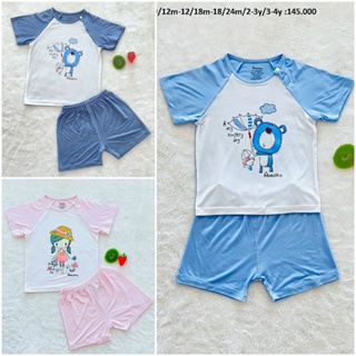 Avaler - XẢ KHO Bộ cộc cài vai in hình sợi tre cho bé 6-17kg