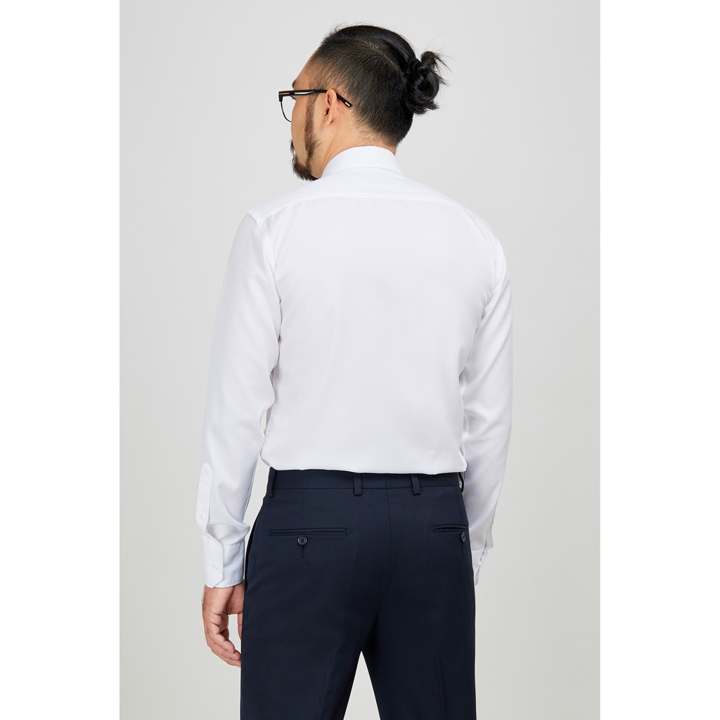 Áo sơ mi nam mattana slim fit dài tay trắng không túi MAM01190011703193