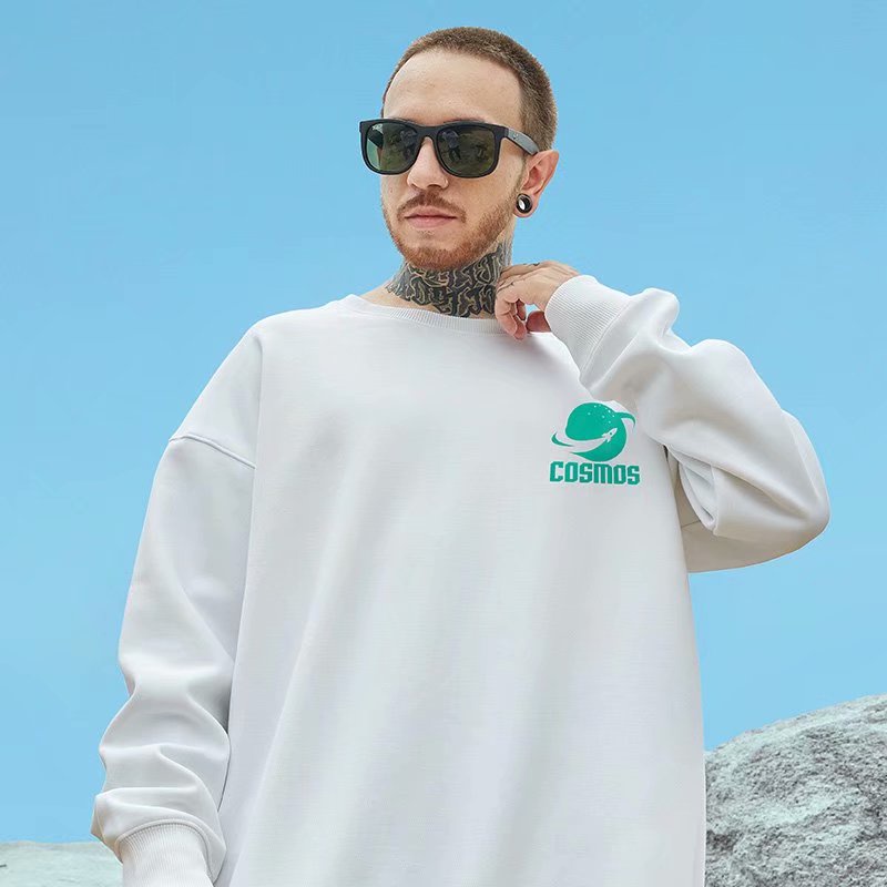 Áo Sweater Cổ Tròn Dáng Rộng In Hình Phi Hành Gia Phong Cách Hip Hop Thời Trang Xuân Thu Cho Nam Size M-8Xl