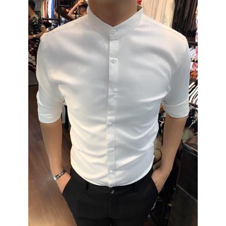Áo Sơ Mi Nam Trơn Dài Tay 💖FREESHIP💖 Áo Sơ Mi Cổ Trụ Thời Trang Cao Câp, Chất Vải KATE Mềm Mịn Không Nhăn