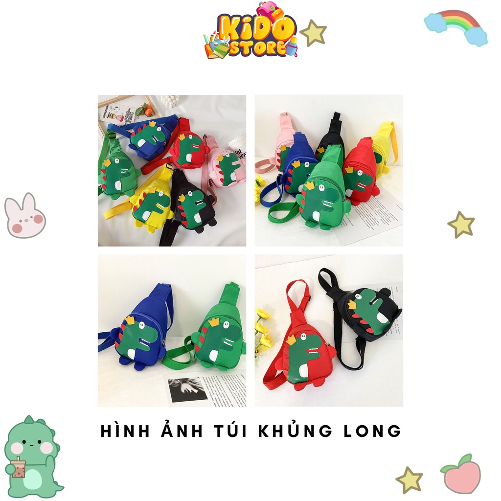 Túi đeo chéo mini cho bé trai bé gái, túi đeo chéo trẻ em giá rẻ hình khủng long hoạt hình đáng yêu cute KDB23