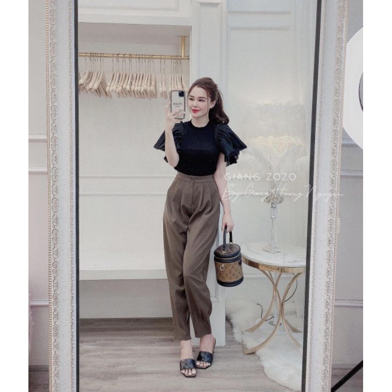 Quần baggy nữ ,quân tây nữ khóa gấu chất tuyêt mưa 2 màu dày dặn