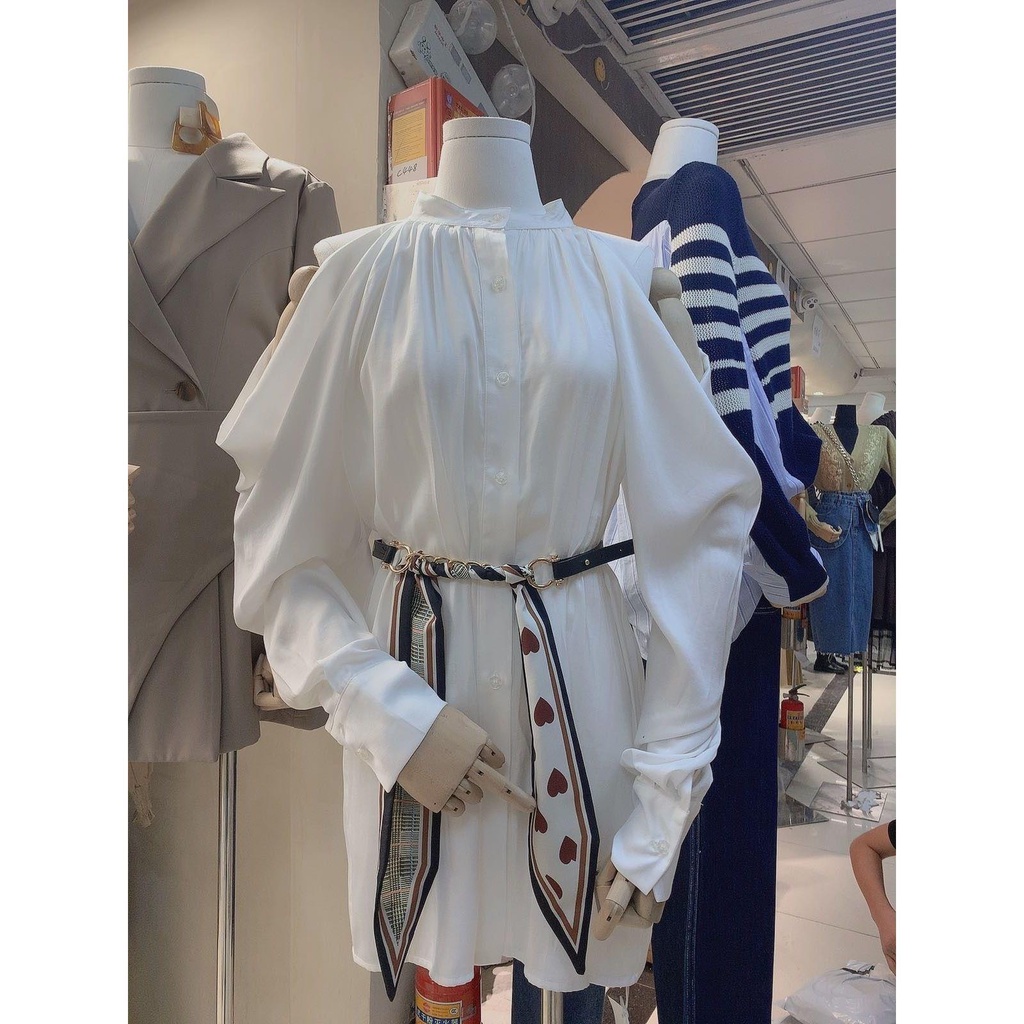 Đầm Lệch Vai Dáng Vừa Màu Trắng Phong Cách Mới 2022 Thời Trang Mùa Xuân Cho Nữ