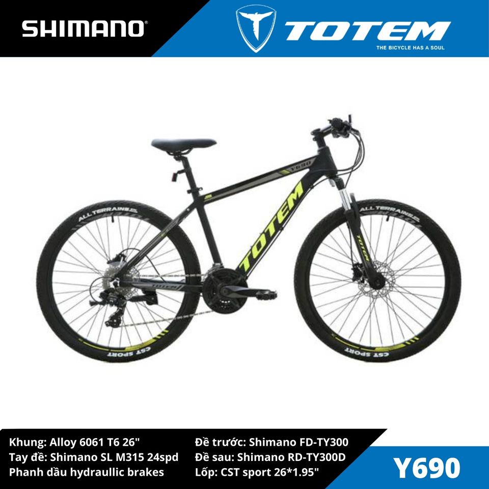 XE ĐẠP ĐỊA HÌNH TOTEM Y690 2021 size 26'' nhập khẩu nguyên chiếc chính hãng TOTEM