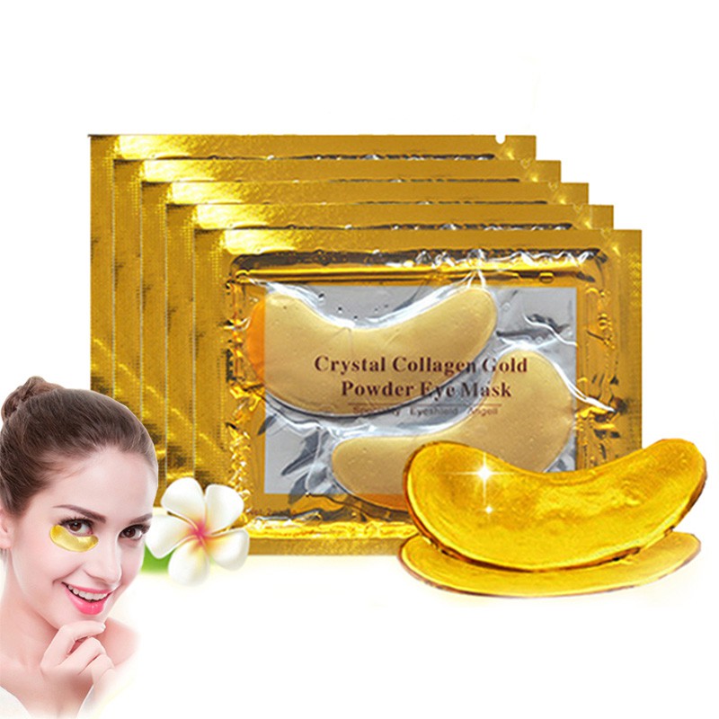 (hàng Mới Về) 1 Mặt Nạ Mắt Collagen Vàng Pha Lê Chống Lão Hóa Xóa Mờ Quầng Thâm / Mụn Chăm Sóc Da