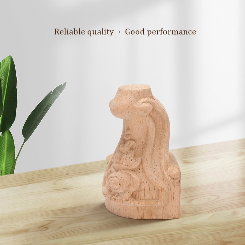 Set 4 Chân Gỗ 10x6cm Chạm Khắc Tinh Xảo Lót Chân Tủ Tivi Phong Cách Châu Âu