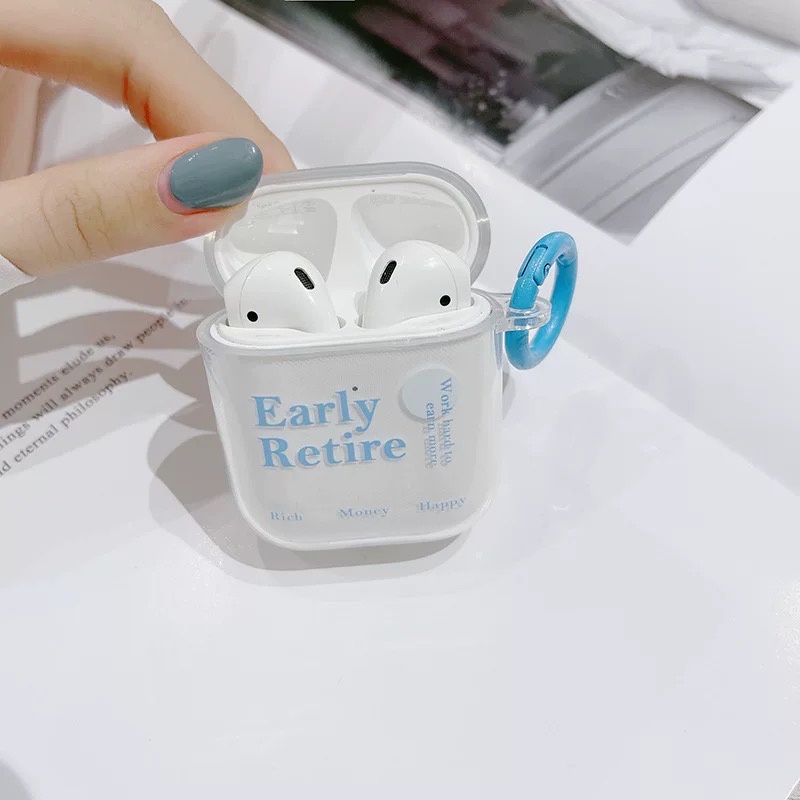 Vỏ case bảo vệ tai nghe airpods 1 2 3 pro - Ốp airpods trong suốt in hình kèm móc xinh xắn