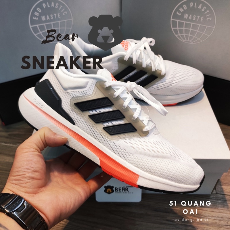 [Bear.sneaker] Giày Running shoes eq2021 trắng cam hàng cao cấp- Best quality [Dòng running shoes siêu mượt]