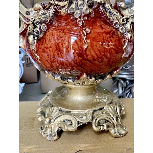 Bình hoa composite,Mỹ nghệ shop, decor, trang trí, quà tặng sinh nhật, tân gia, bình hoa giả, cao cấp mã cúp 38 bao vỡ