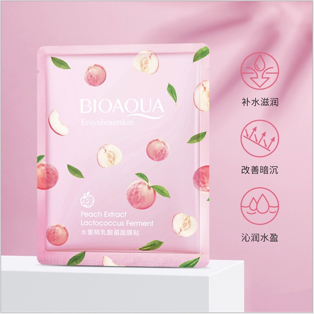 Mặt nạ cấp ẩm tinh chất đào, mặt nạ dưỡng trắng da Bioaqua, nội địa trung B11 - Sammi beauty | BigBuy360 - bigbuy360.vn