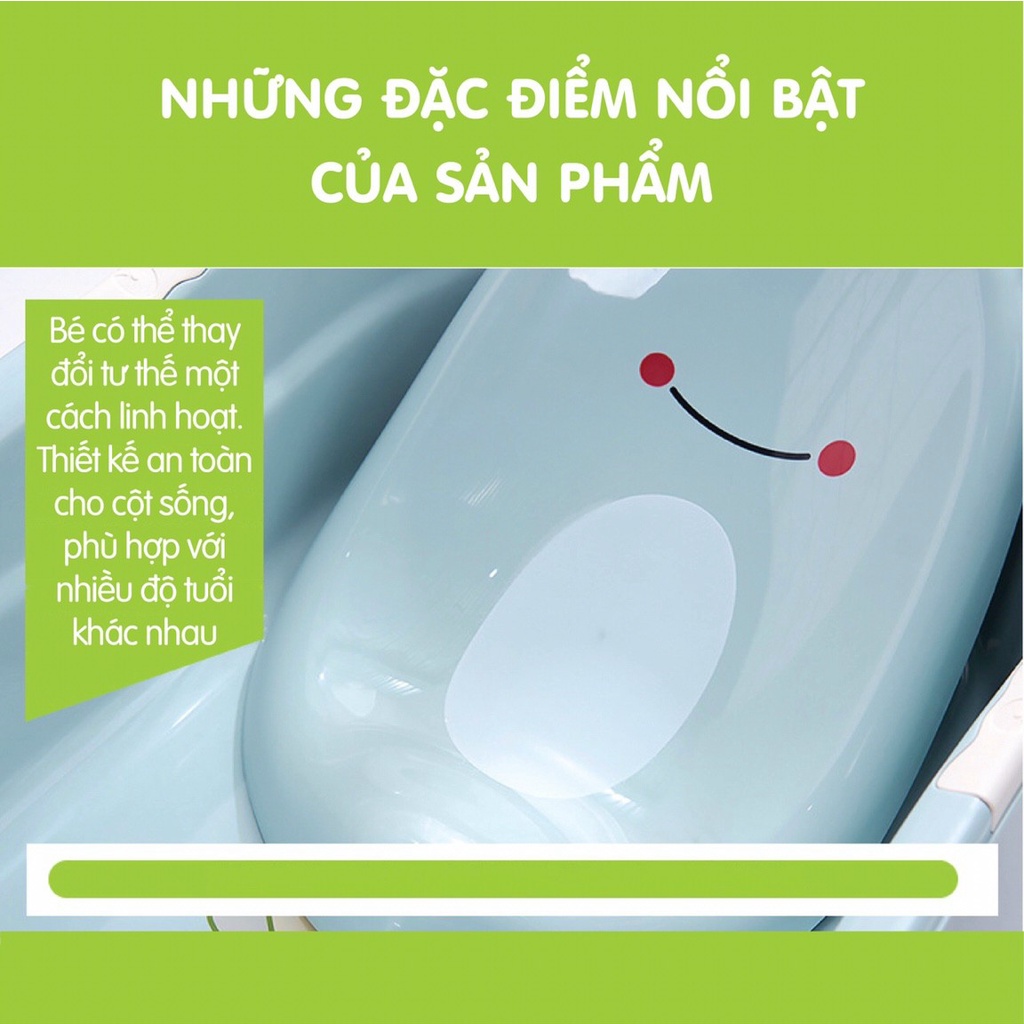Chậu tắm ếch cao cấp cho bé màu xanh biển