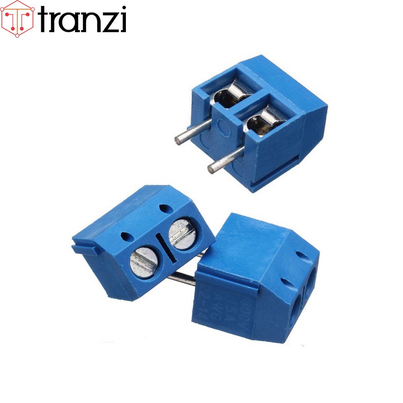 Cầu đấu 5.0mm KF301 5.0 2P chân cắm thẳng xanh lam - túi 10 cái