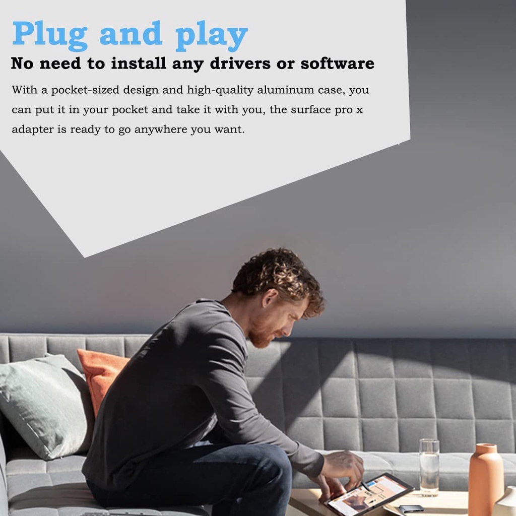 MICROSOFT Trạm Kết Nối 6 Trong 1 Đầu Vào 4K HDMI USB 3.0 TF/SD 60W Đầu Vào USB-C 3.5mm