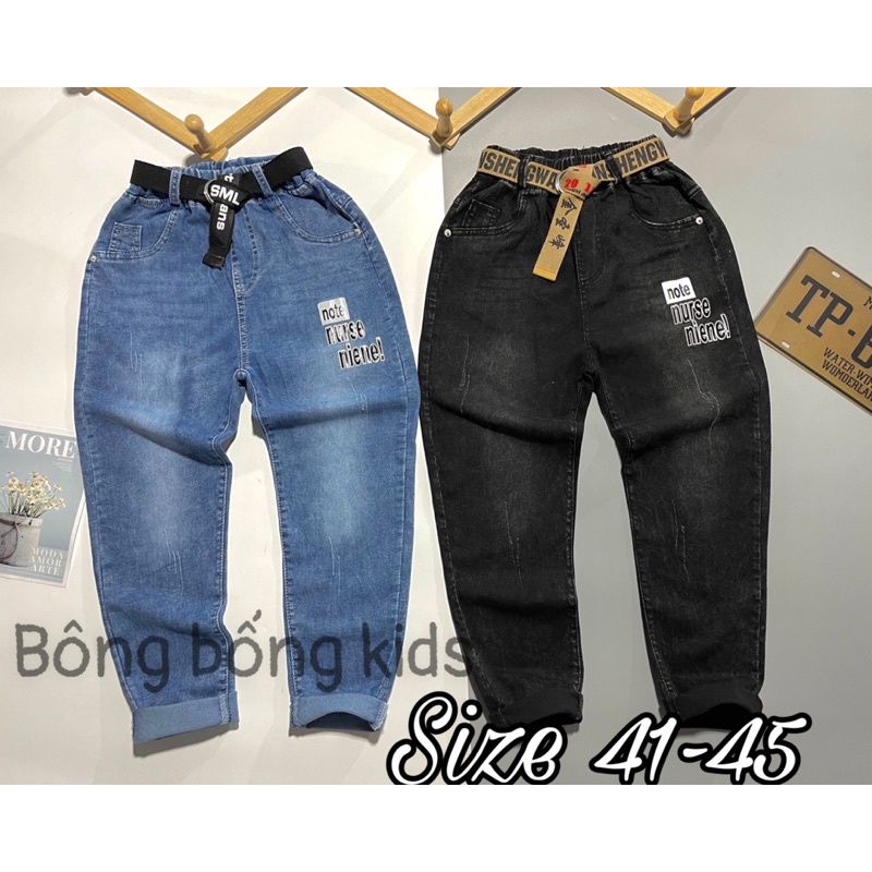 (40-45kg) quần jean bò mềm ,quần dài cho bé trai