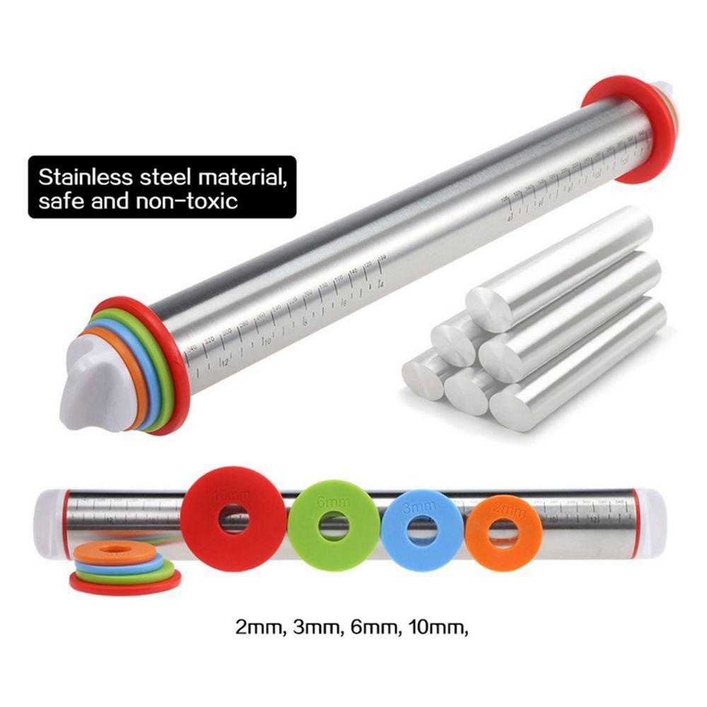 Cây Lăn Bột Làm Bánh Không Dính 17inch Bằng Thép Không Gỉ Có Thể Điều Chỉnh