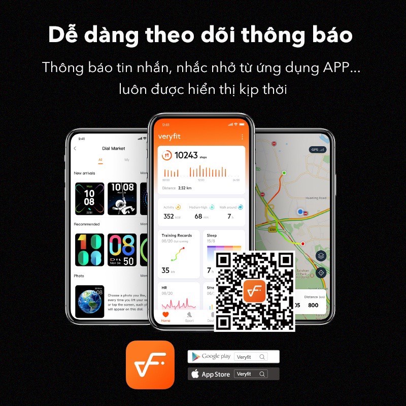 Đồng Hồ Thông Minh ACOME Smart Watch S1 Tiện Ích Chống Nước Nhận Thông Báo, Thay Hình Nền, Đo Nhịp Tim Chống Nước  5ATM
