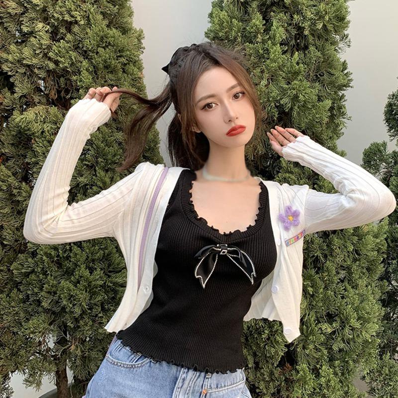 Áo cardigan dệt kim dài tay cổ chữ v màu sắc ngọt ngào thời trang hàn quốc dành cho nữ