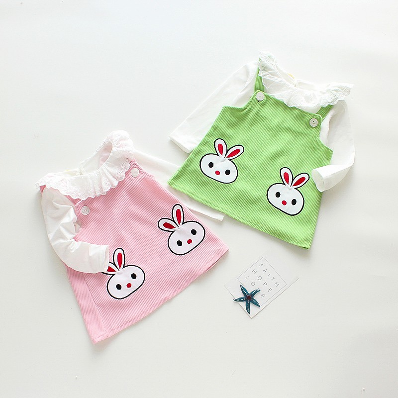 Đầm thời trang in hình thỏ đáng yêu dành cho bé gái