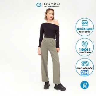 Quần tây nữ ống rộng xếp ly GUMAC kẻ sọc nhiều màu QB588