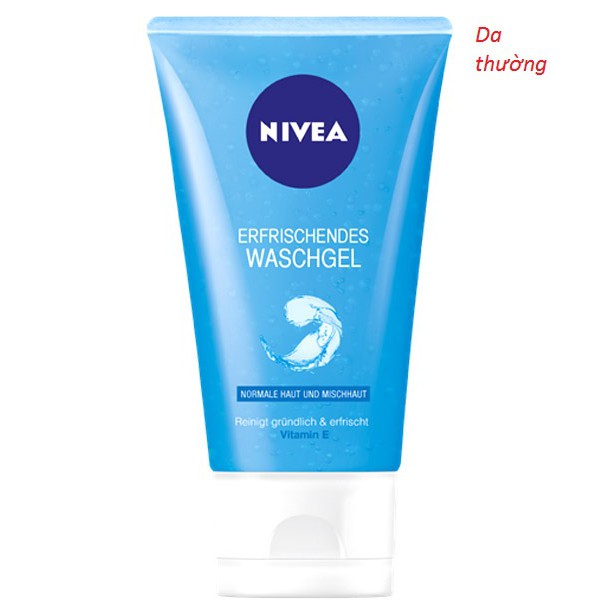 Sữa rửa mặt Nivea Waschgel cho da thường, hỗn hợp
