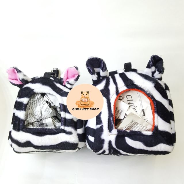 Nhà ngủ bông ngựa vằn trắng đen cho Sóc Bay Úc, Sóc Bông, Sóc Đất...