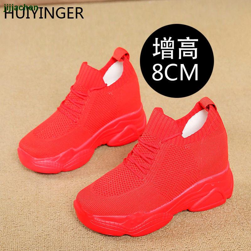 Giày Thể Thao Nữ Đế Độn Cao Mẫu Mới 2021 Thời Trang Mùa Xuân