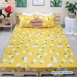 Bộ ga và 2 vỏ gối poly cotton họa mi vàng m2/m6/m8/2m2