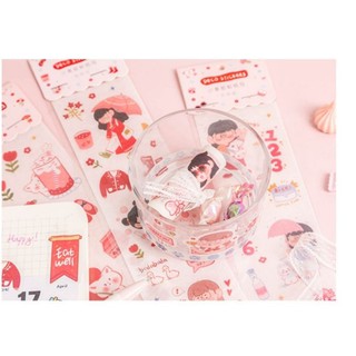Sticker Dây Hình Cô Gái Dễ Thương