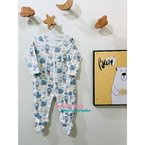 (Chọn mẫu)(Size 9-12M) Body Sleepsuit, Bodysuit dài tay liền tất vớ cho bé trai bé gái, hàng xuất xịn-PoSam Kids.