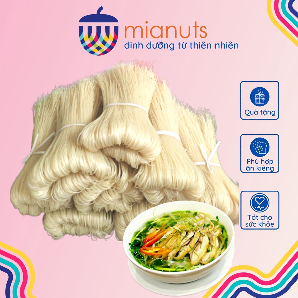 Bún phở khô từ gạo Nam Định,hủ tiếu dai, mềm mịn,thuận tiện cho món phở sáng Hà Nội 500g,1kg.