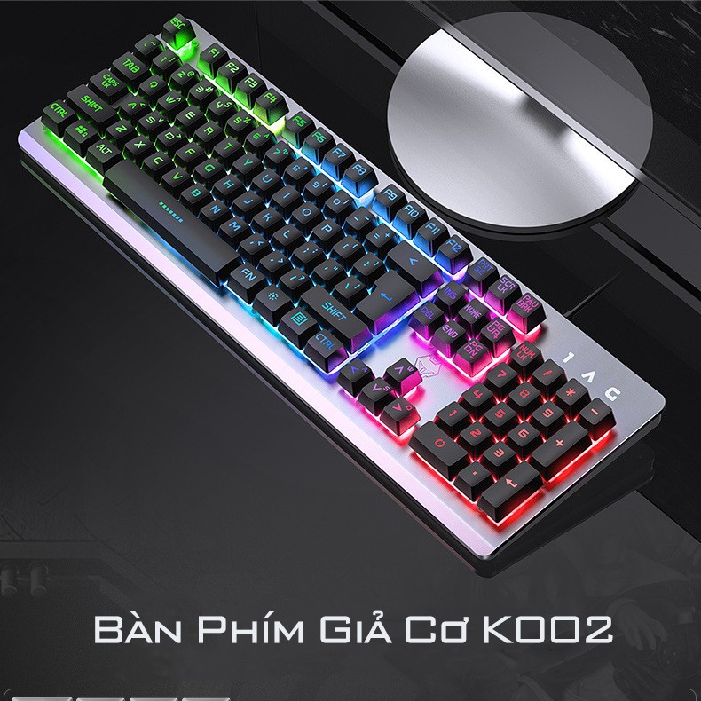 HÀNG CAO CẤP -  Combo Bộ Bàn Phím Giả Cơ K002 Black LED RGB - Tai nghe Gaming - Chuột Gaming - Pad Chuột ( BH 12 Tháng )