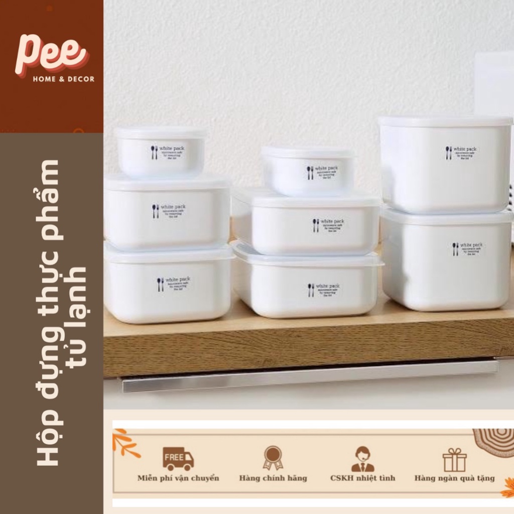 Hộp đựng cơm văn phòng, thực phẩm tủ lạnh White Pack nội địa Nhật Bản