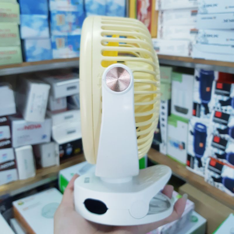 Quạt Sạc Kẹp Có Đèn LED NĐ-2006
