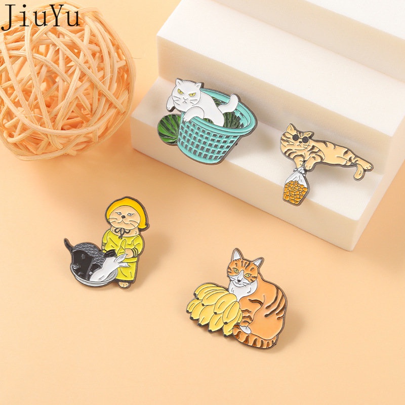 Ghim Cài Áo Hình Mèo Hoạt Hình Dễ Thương